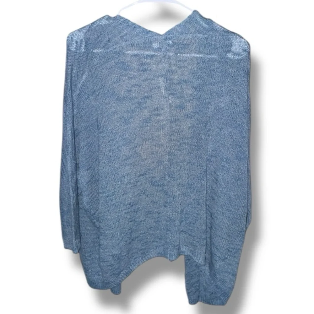 Old Navy NWT Ancient Mariner Blue Slub Knit Open Cardi 3/4 Sleeve Lightweight L - Picture 13 of 16